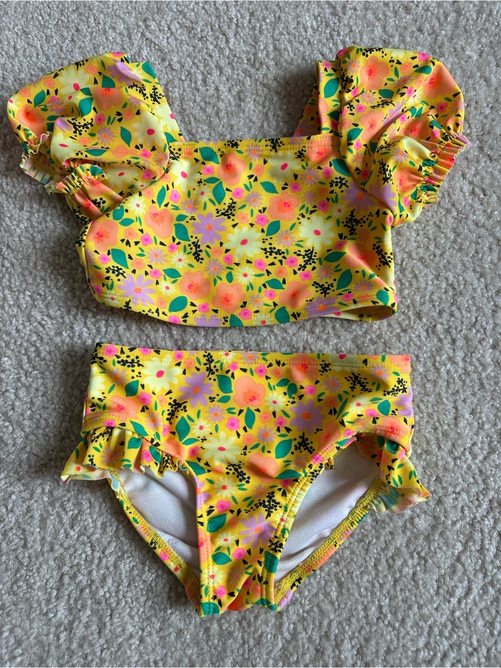 Cat & Jack Yellow Floral Two-Piece Swim Set